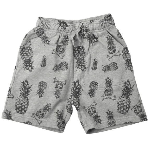 Wes and Willy Pineapple Skull Shorts Heather Grey - Picture 1 of 4